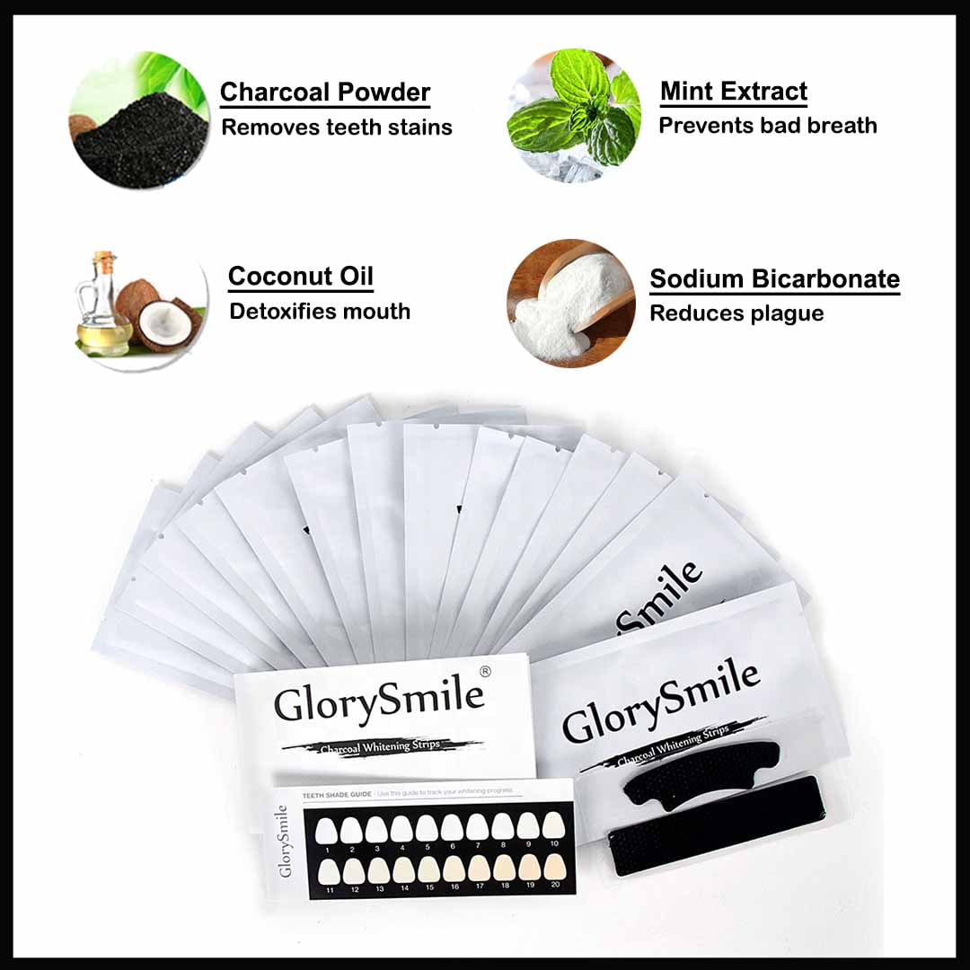 CHARCOAL WHITENING STRIPS GlorySmile Teeth Whitening Products