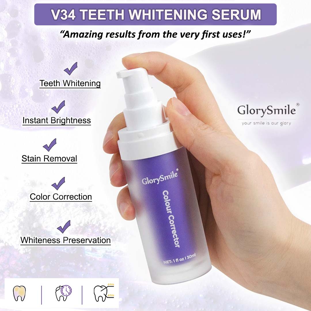 V34 Teeth Whitening Serum - Purple toothpaste - GlorySmile Teeth Whitening Products